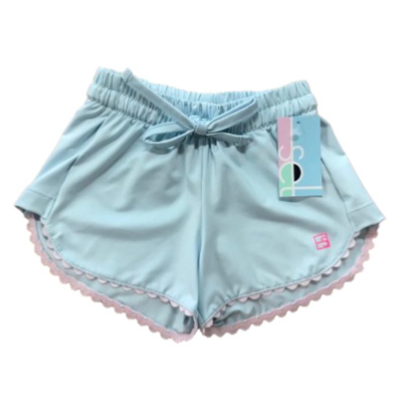 Set Athleisure Emily Shorts - Cool Mint with Pink Ric Rac