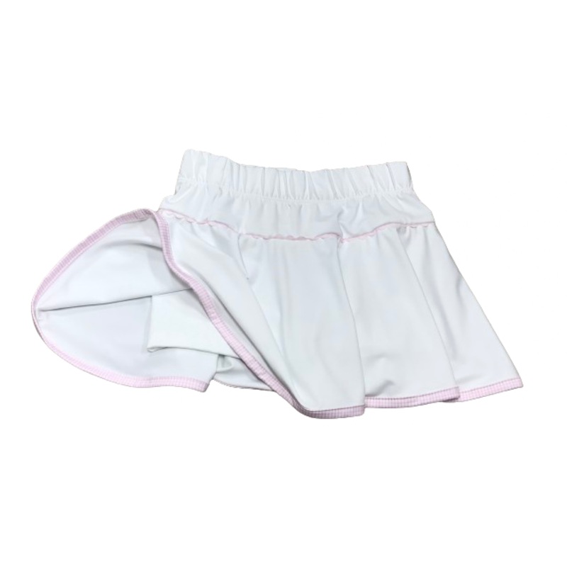 Set Athleisure Quinn Skort - Pure Coconut, Cotton Candy Pink Mini Gingham