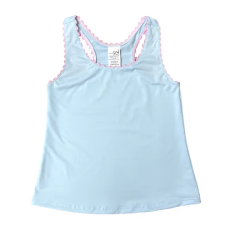 Set Athleisure Riley Tank Top - Cotton Candy Blue, Pink Ric Rac