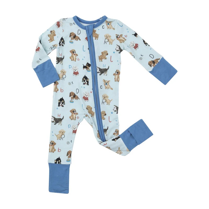 Angel Dear Blue Puppy Alphabet Romper