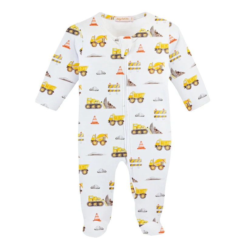 Baby Club Chic Construction Trucks Footie
