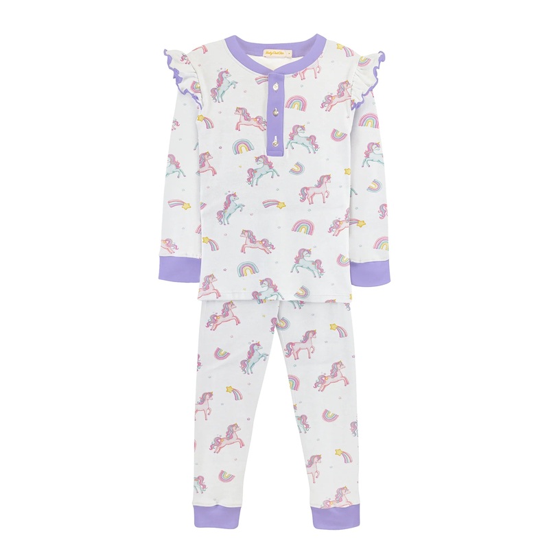 Baby Club Chic Magical Unicorn Pajama Set w/ Ruffle Sleeve
