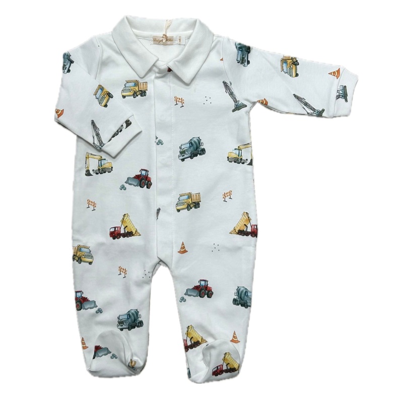 Baby Club Chic Trucks Collared Footie