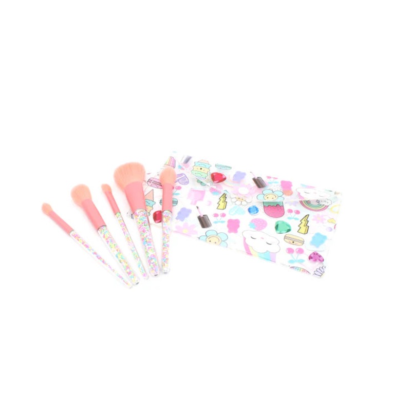 Bari Lynn 5Pc Sprinkles Makeup Brush Set in Printed Pouch