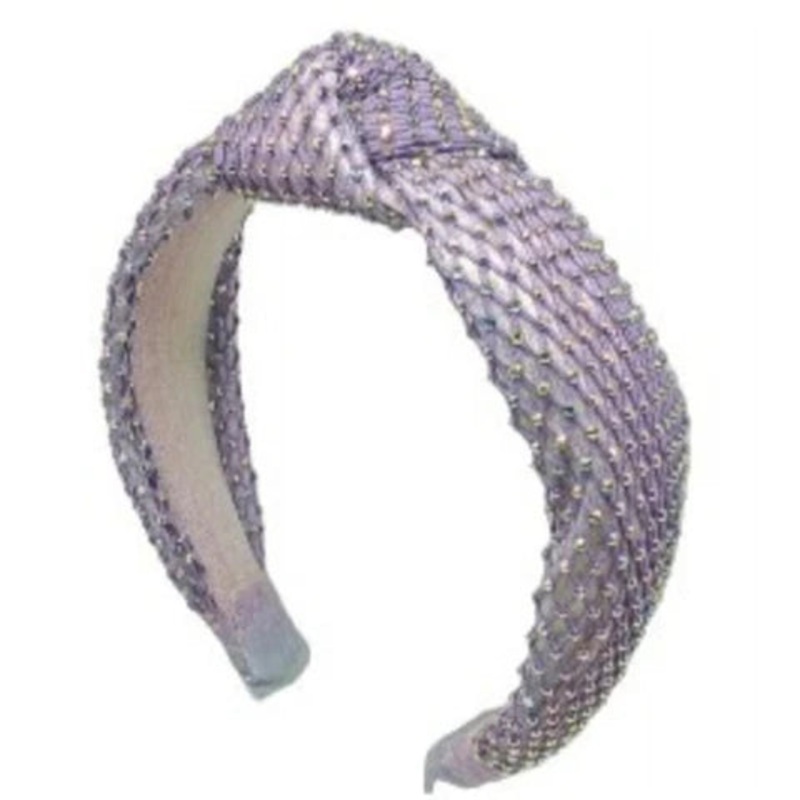 Bari Lynn Crystal Net Knot Headband - Lavender
