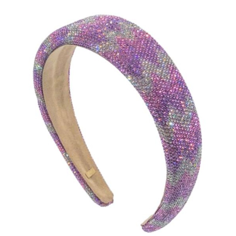 Bari Lynn Crystallized Headband (Pink/Lavender Chevron)