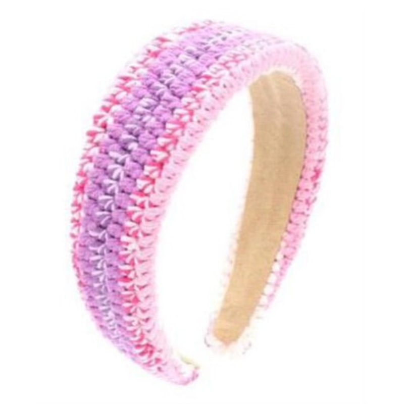 Bari Lynn Flat Crochet Headband - Pink/Lavender