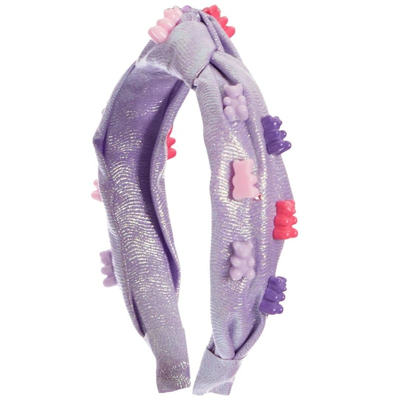 Bari Lynn Shimmer Gummy Bear Top Knot Headband - Lavender