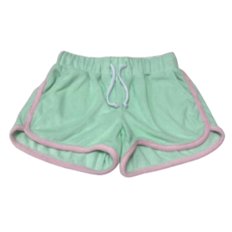 Honesty Terry Cheer Shorts - Mint/Pink