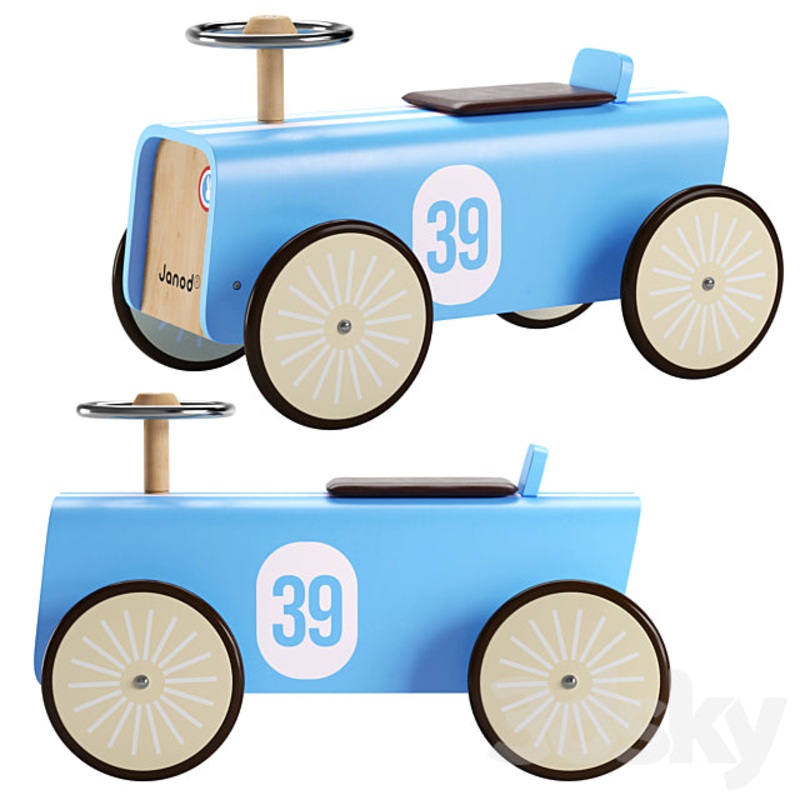 Janod Ride on Wooden Car - Blue