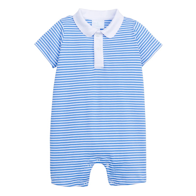 Little English Peter Pan Polo Romper - Regatta Stripe