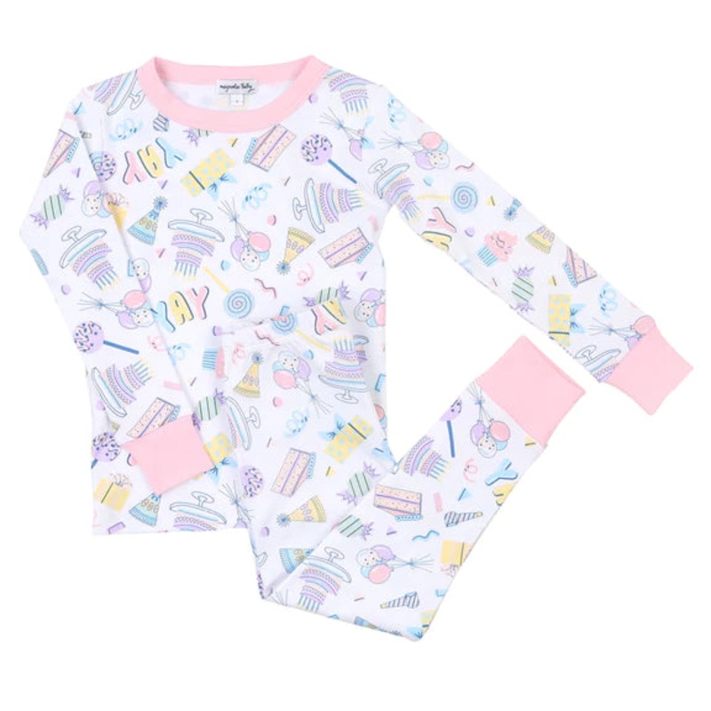 Magnolia Baby 2Pc Birthday Bash Pink Pajamas