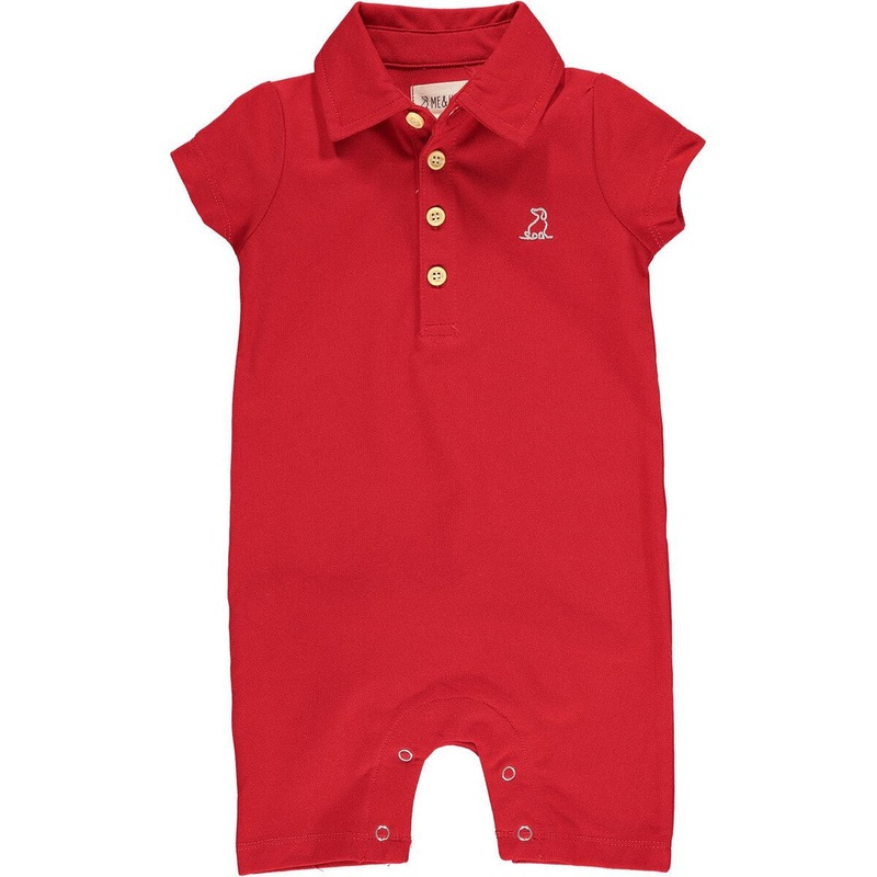 Me and Henry Drift Pique Romper - Red