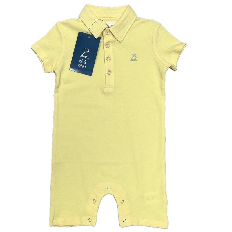 Me and Henry Lemon Pique Polo Romper