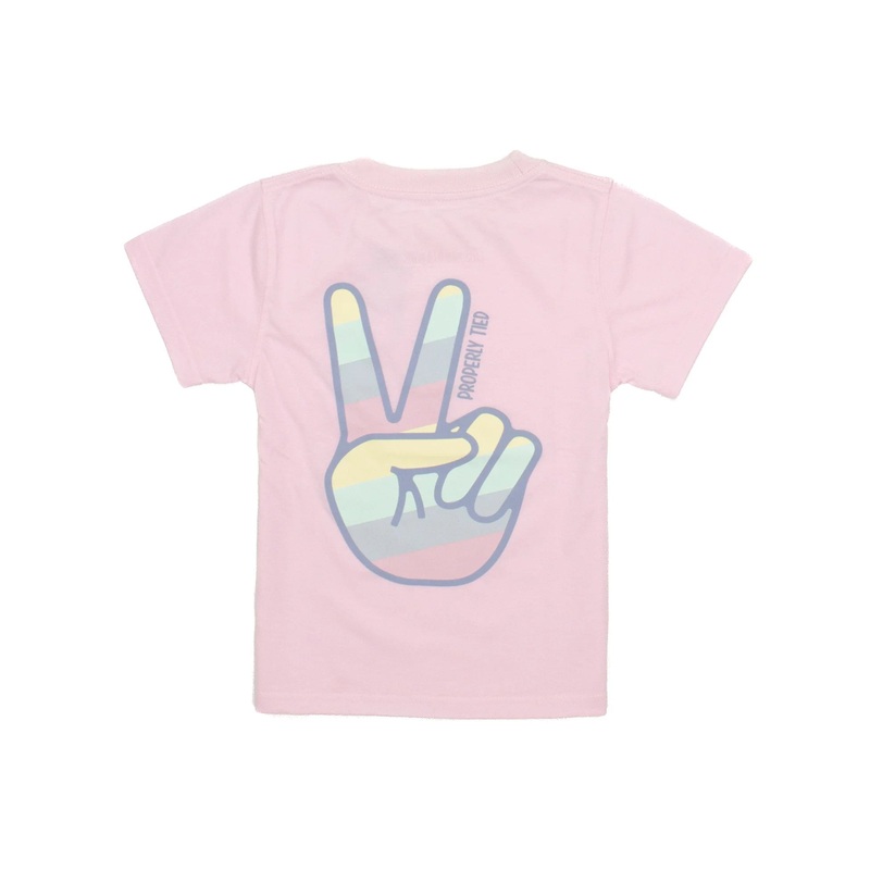 Properly Tied Girls Peace Sign Rose Tee