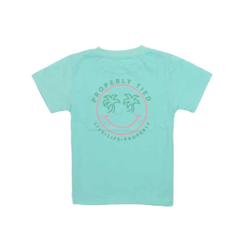Properly Tied Girls Smiley Face Seafoam Tee