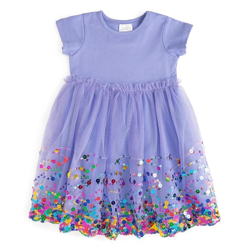 Sweet Wink Lavender Confetti Short Sleeve Tutu Dress