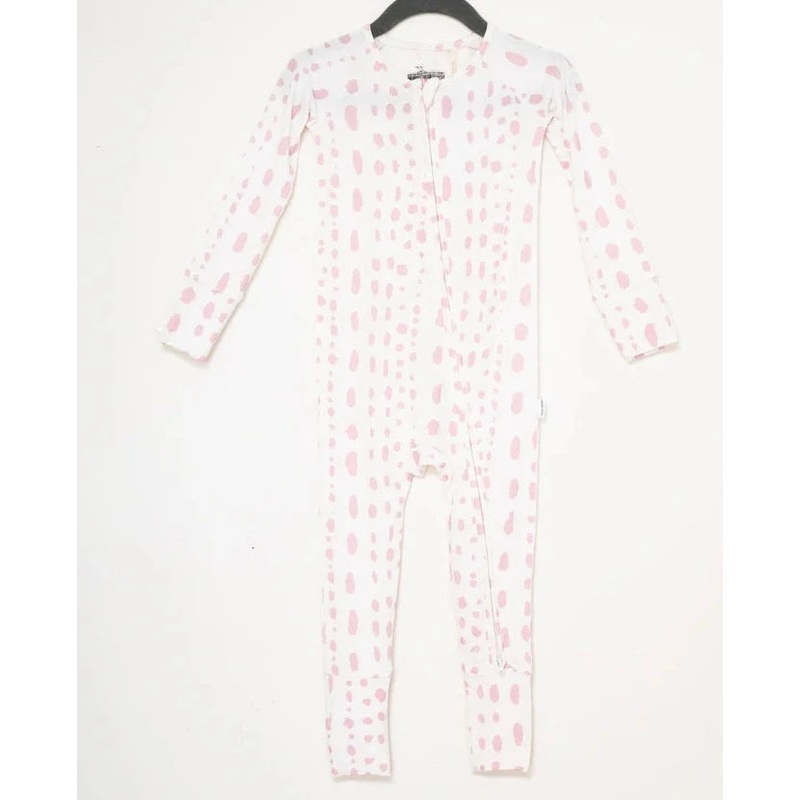 The Uptown Baby Romper - Pink Dalmatian