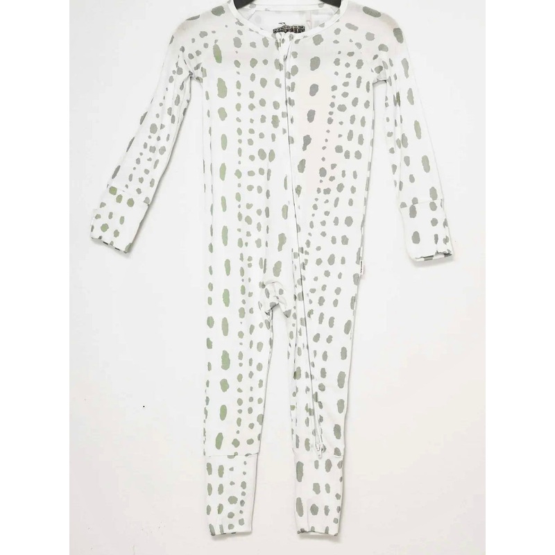 The Uptown Baby Romper - Sage Dalmatian