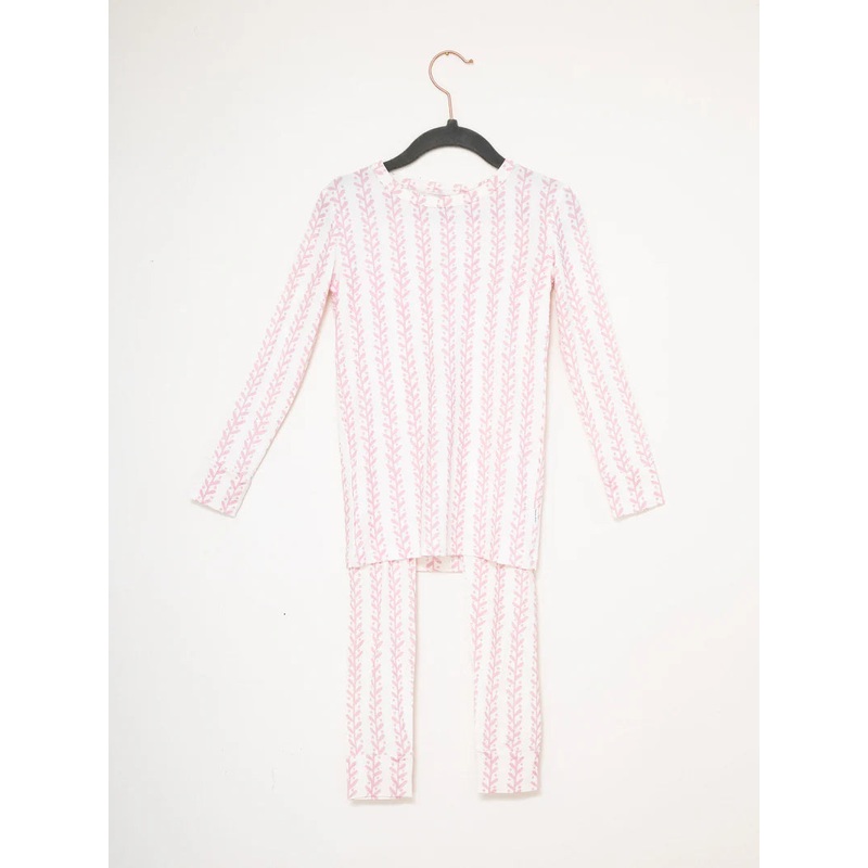 Uptown Baby Pink Sweet Vine Bamboo 2Pc Pajama Set