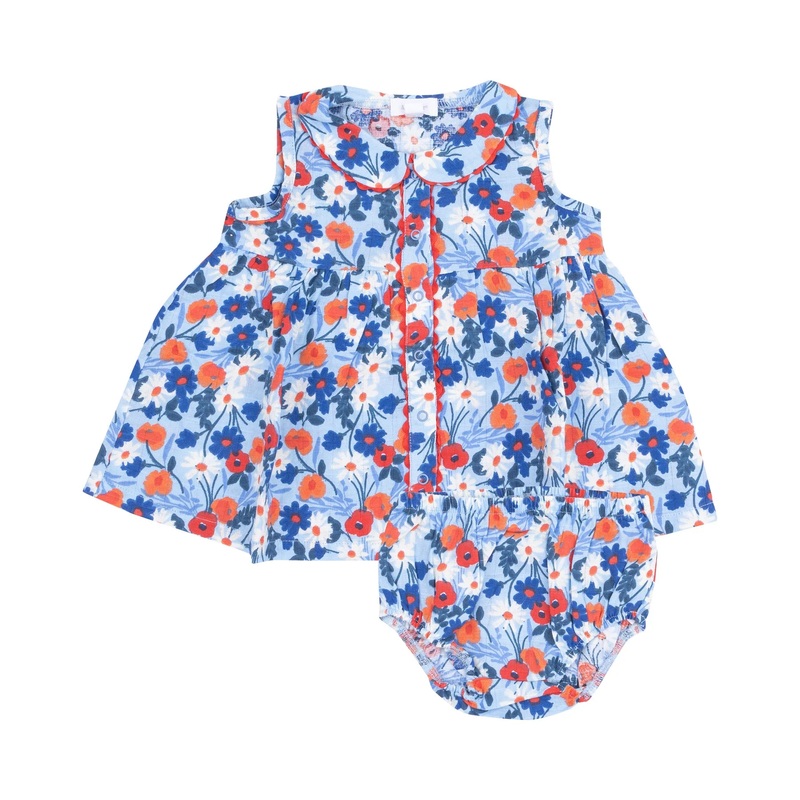 Angel Dear Button Front Dress w/ Ric Rac Trim - Poppy Days