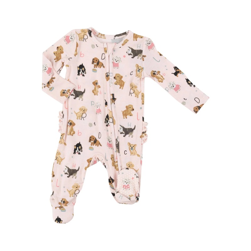 Angel Dear Pink Puppy Alphabet Footie