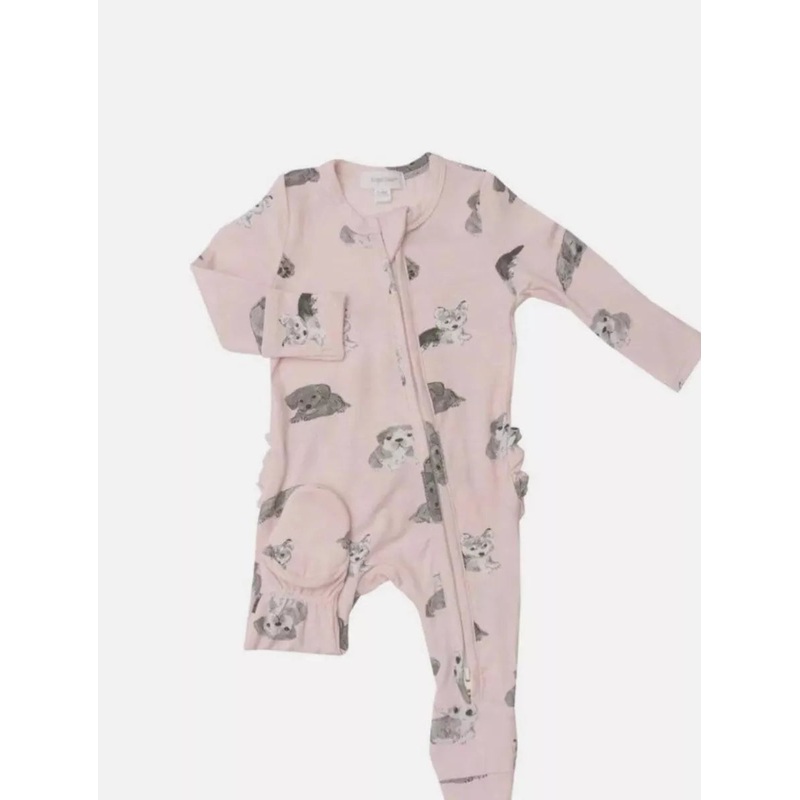 Angel Dear Pink Soft Puppies Zipper Footie