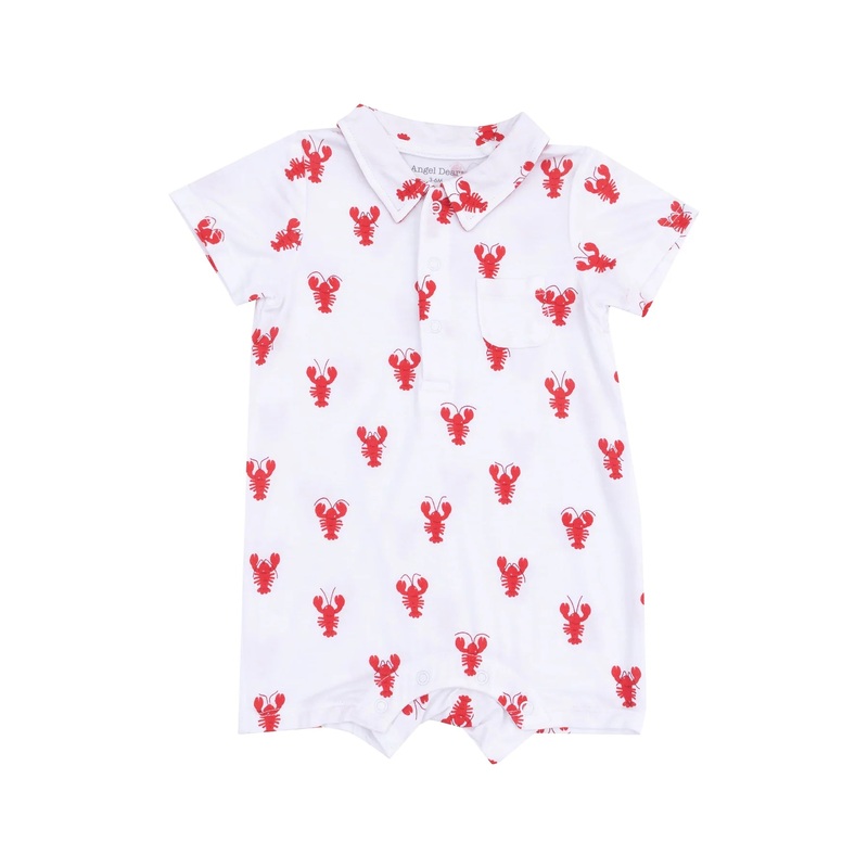 Angel Dear Polo Shortie - Lobster Bamboo