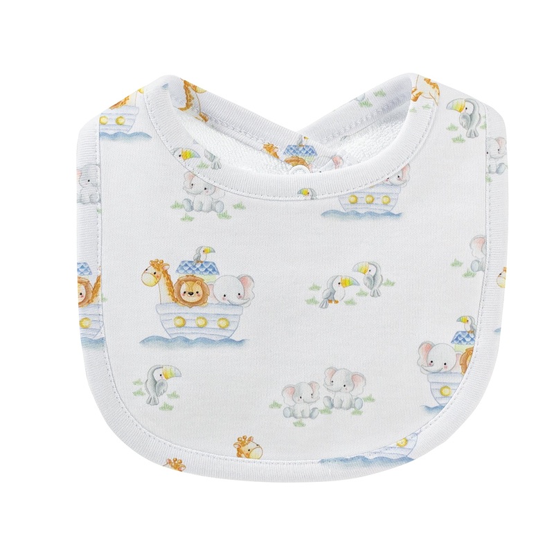 Baby Club Chic Bib - Noah's Ark Blue
