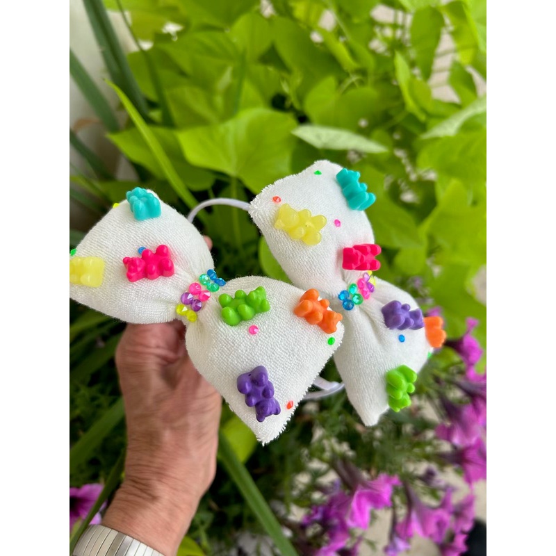 Bari Lynn Terry Bow Headband - Gummy Bears