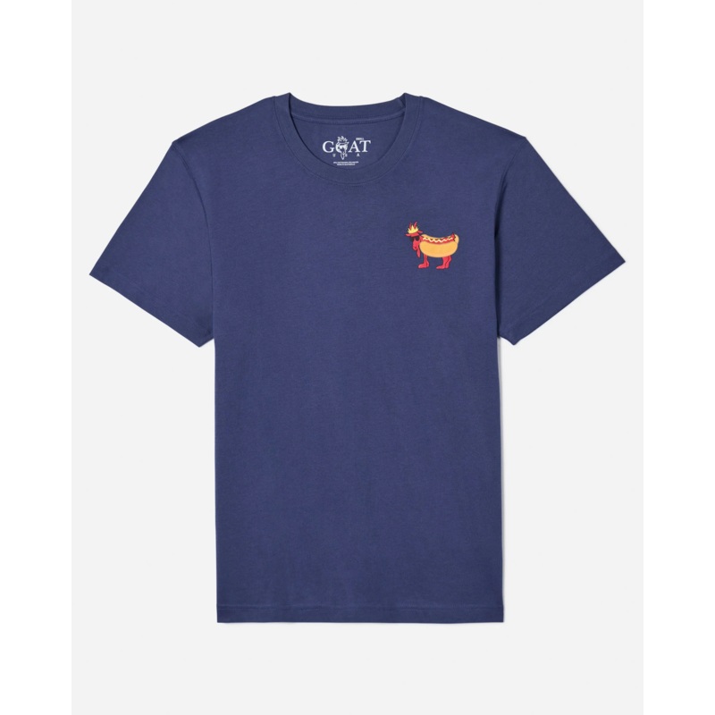 GOAT USA Navy Hot Dog T-Shirt