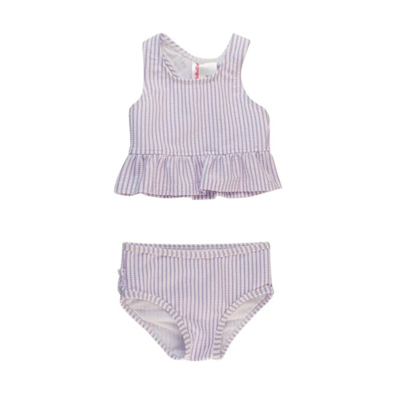 Lavender Seersucker Peplum 2pc Tankini