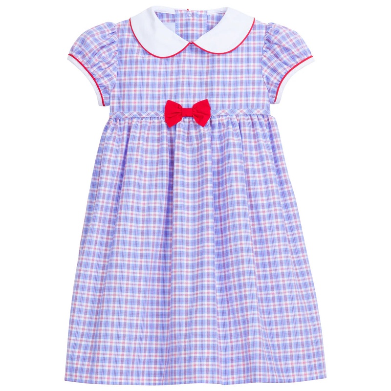 Little English Paddington Plaid Davant Bow Dress