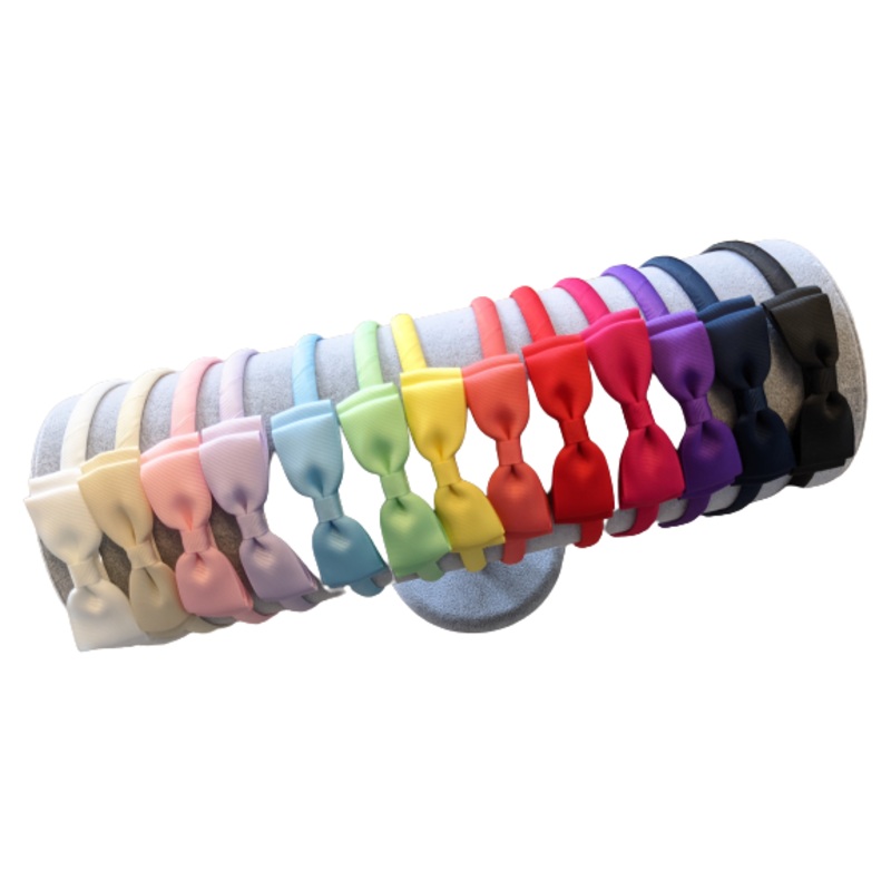 Mini Bow Solid Grosgrain Headband