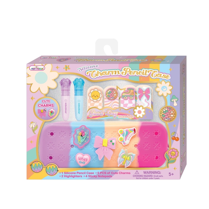 Silicone Charm Pencil Case - Good Day