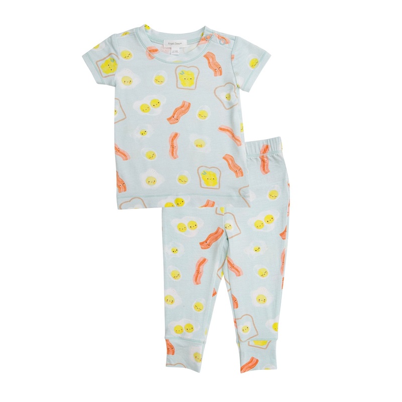 2Pc Angel Dear Blue Bacon and Eggs Loungewear Set