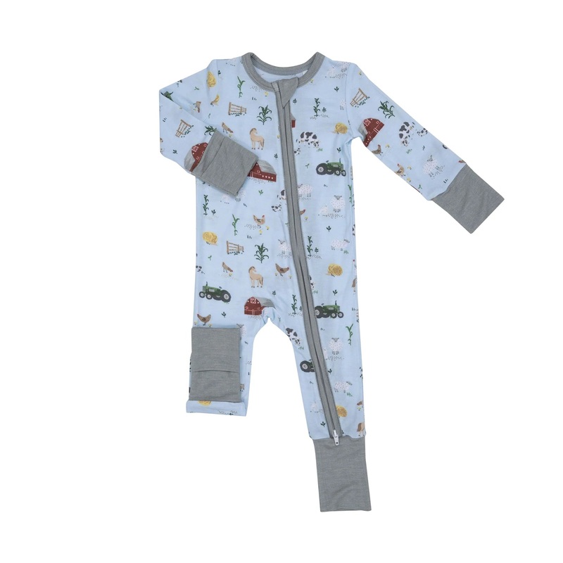 Angel Dear Big Red Barn Blue Romper