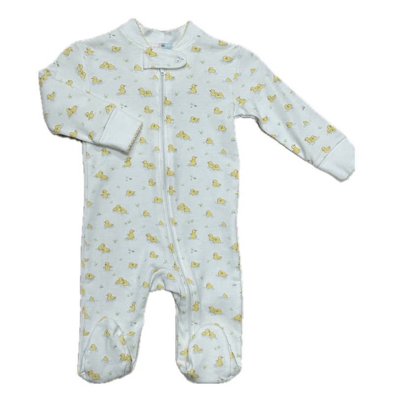 Baby Loren Zipper Footie - Baby Ducks