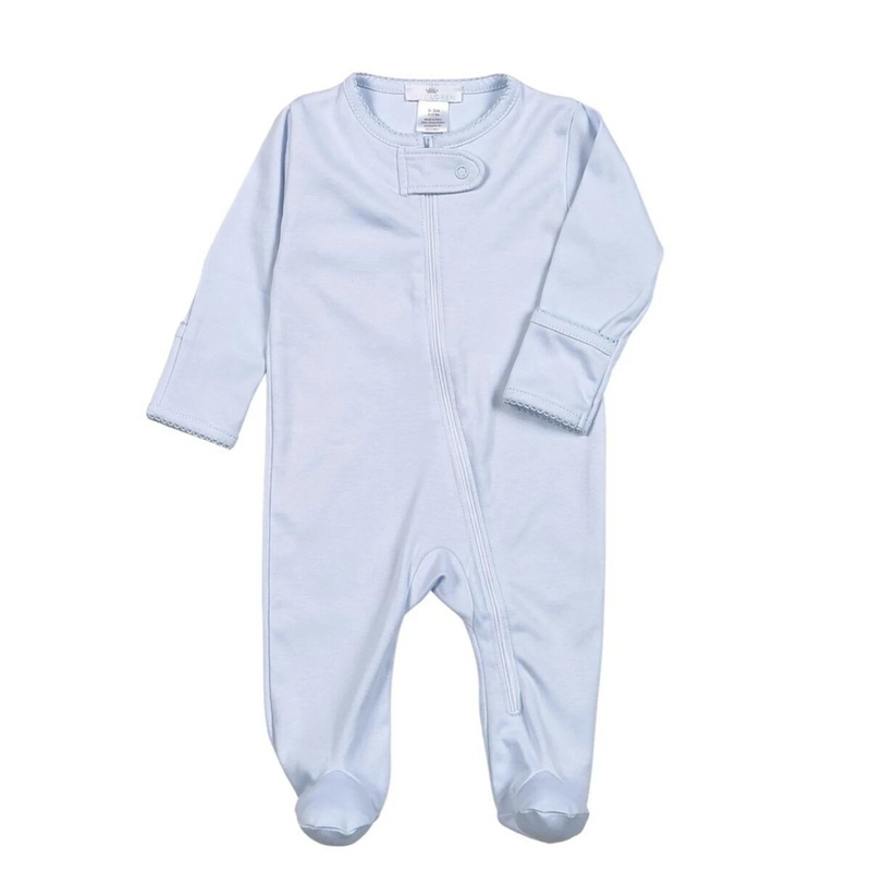 Baby Loren Zipper Footie - Blue