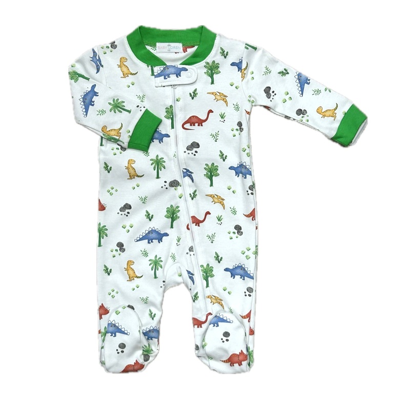 Baby Loren Zipper Footie - Dino