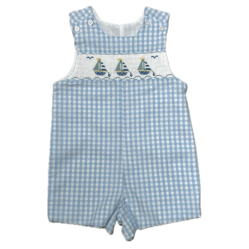 Bailey Boys Sailboat Blue Check Jon Jon