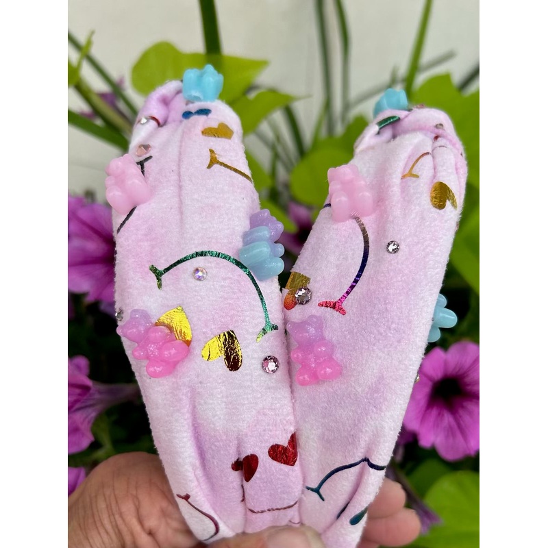 Bari Lynn Smiley Gummy Bear Tie Dye Knot Headband