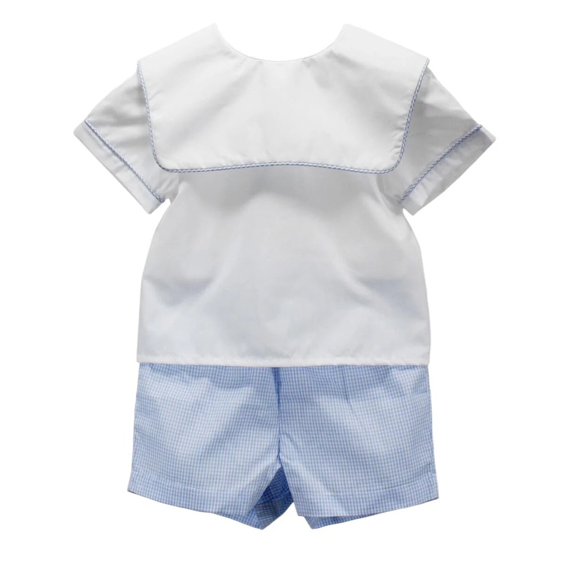 BB Blue Square Collared Jackson Set