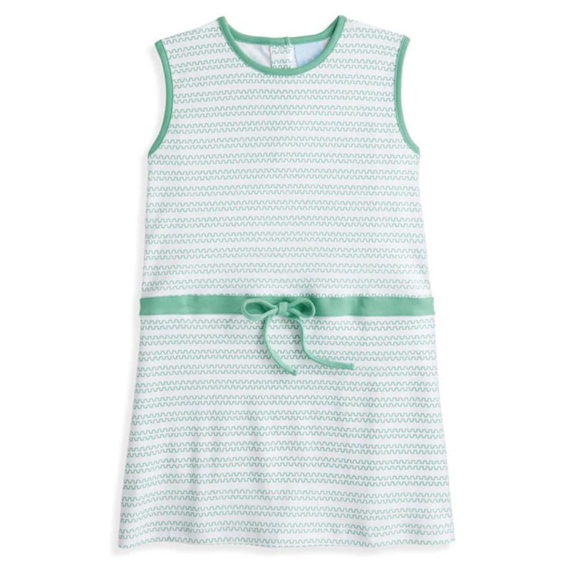 Bella Bliss Pima Stratford Dress - Green Ticking