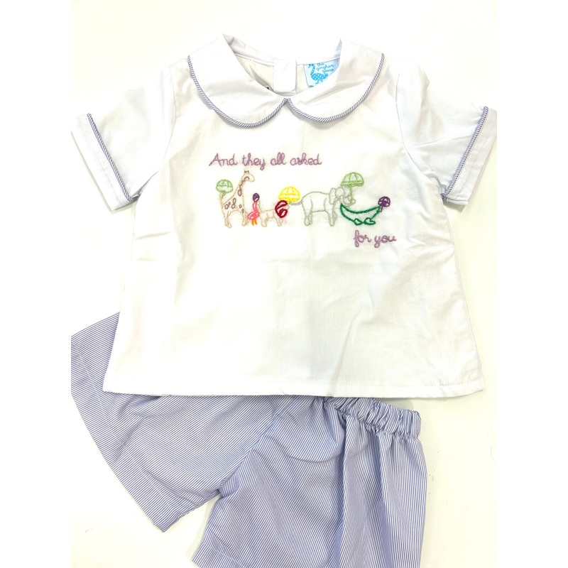 Gingham Goose Boy Pardi Animals Bloomer Set