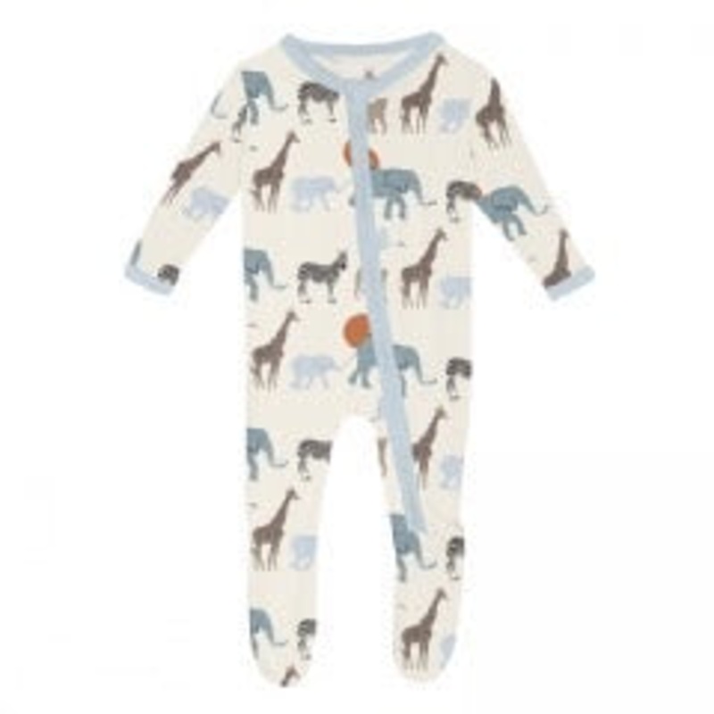 Kickee 2 Way Zipper Footie - Just So Animals