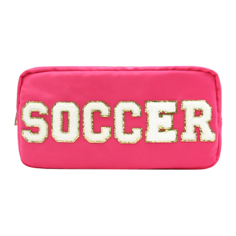 Nylon Varsity Pink Pouch - SOCCER
