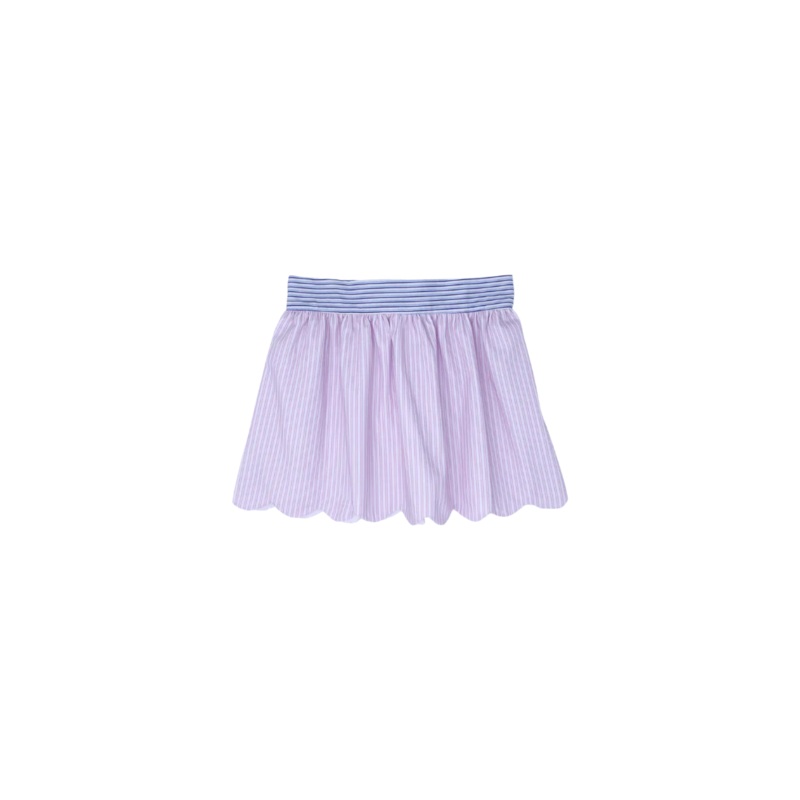Pink Pinstripe Susie Scallop Skirt