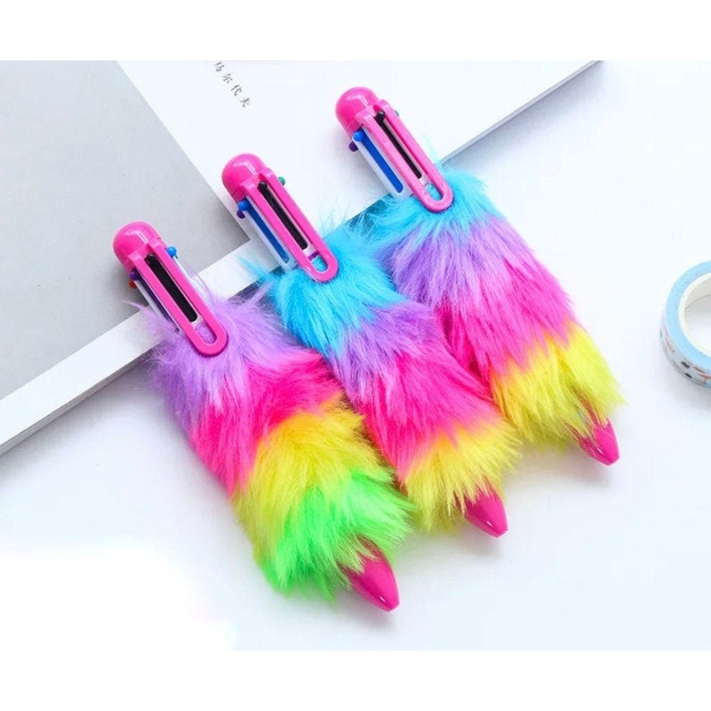 Rainbow Fuzzies Plush 6 Color Pen