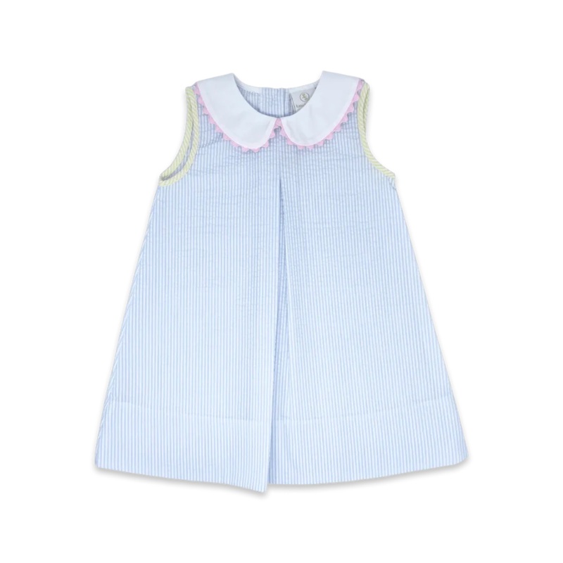 Summer Blue Seersucker Caroline Dress